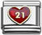 Italian Charms - Fits Nomination - Enamel - 21 IN RED HEART